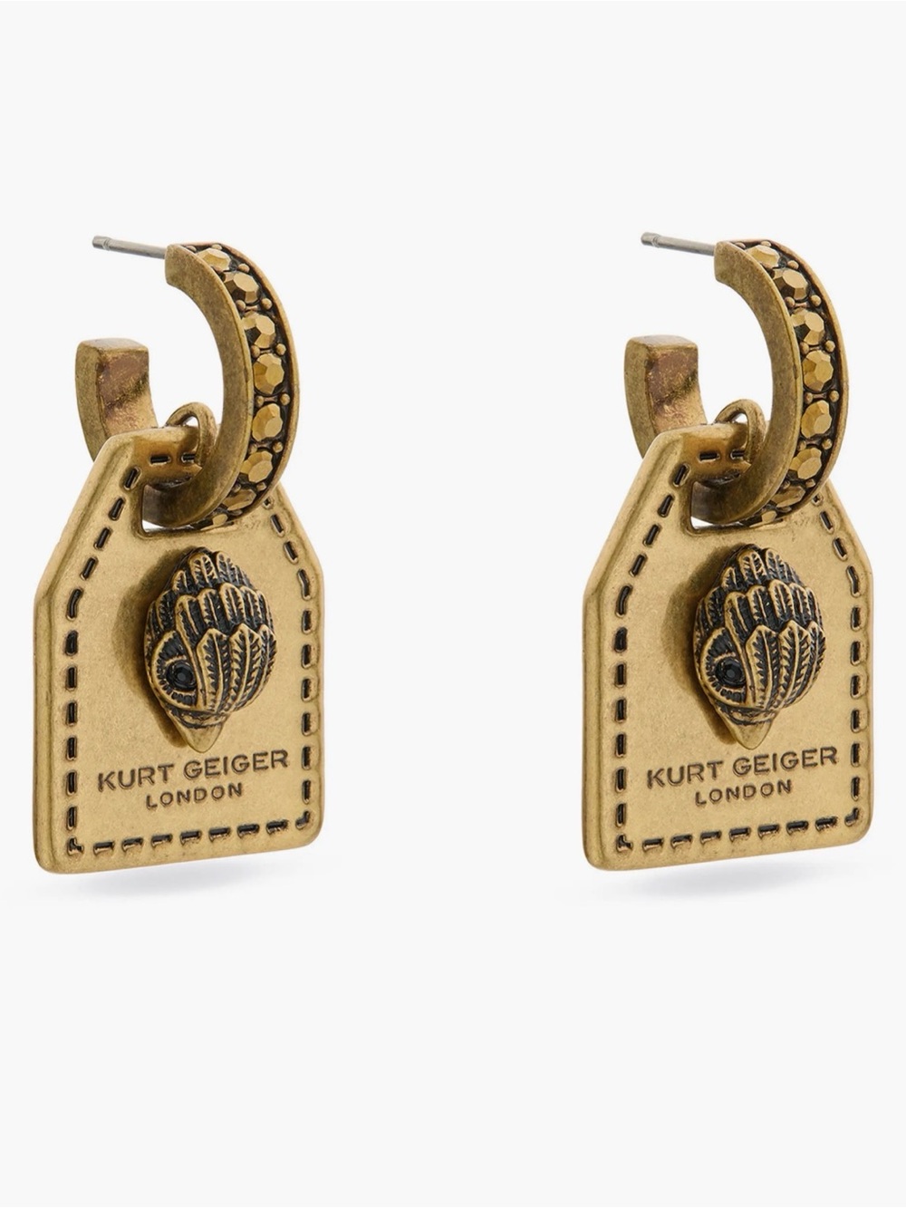 Kurt Geiger Eagle Tag Drop Earrings